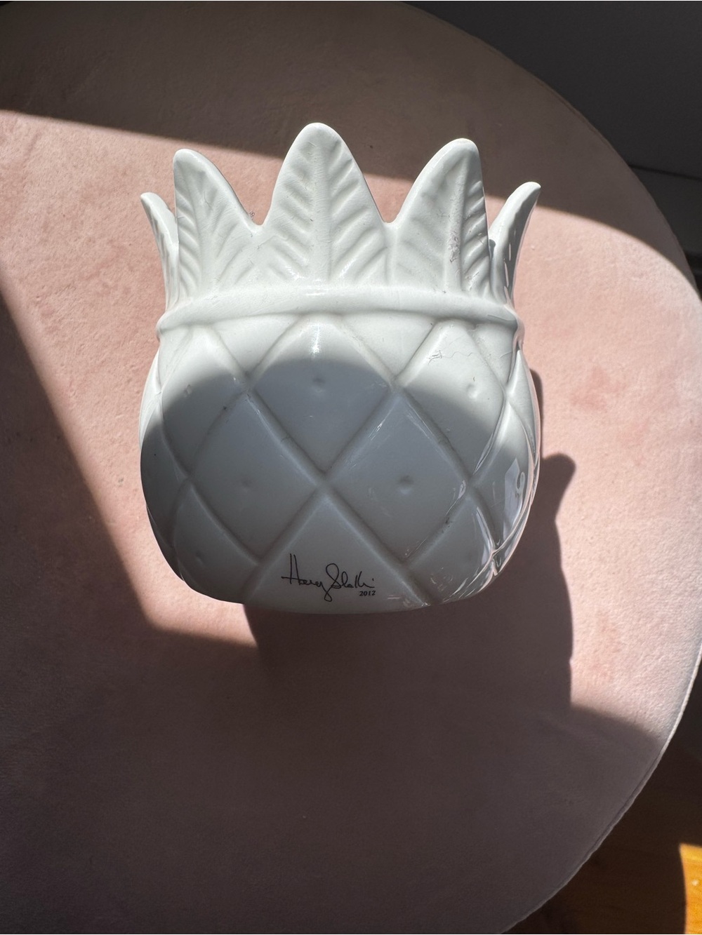 White Ceramic Pineapple Candle Holder